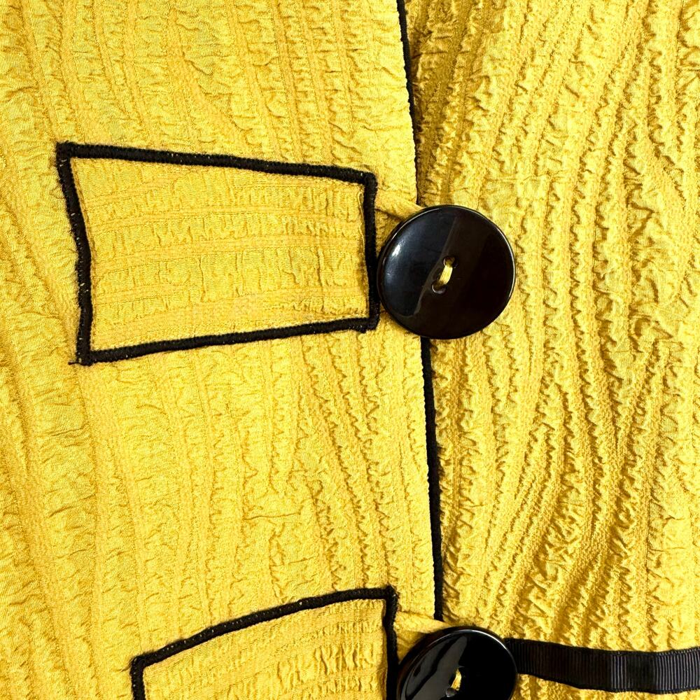 Ali Miles Plus Size 2X Mustard Yellow Wearable Art to Wear Blouse Shirt Top - Picture 6 of 7